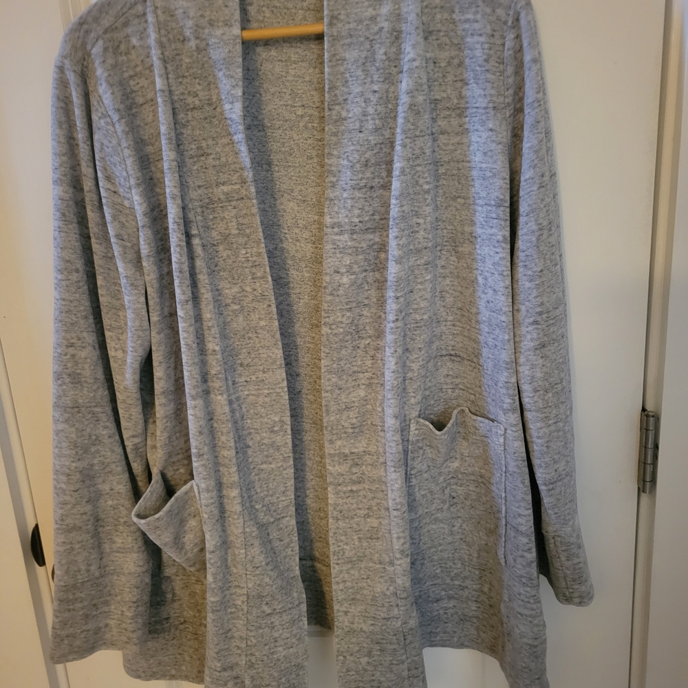 LOFT Heather Gray Open-Front Women's Cardigan